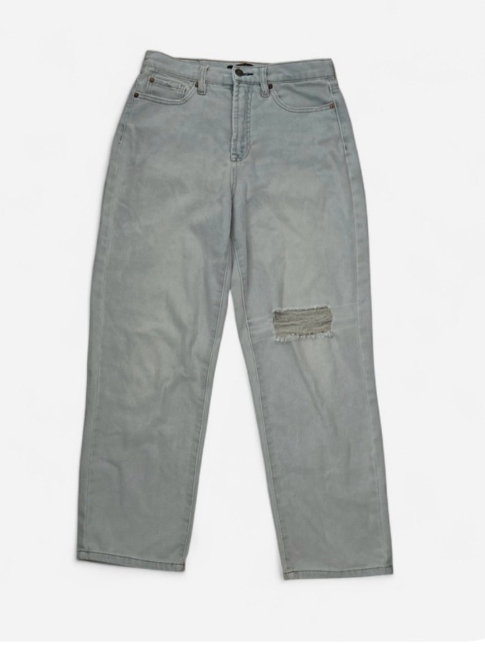 Women's Light Gray Wide-Leg Ripped Jeans 🌷